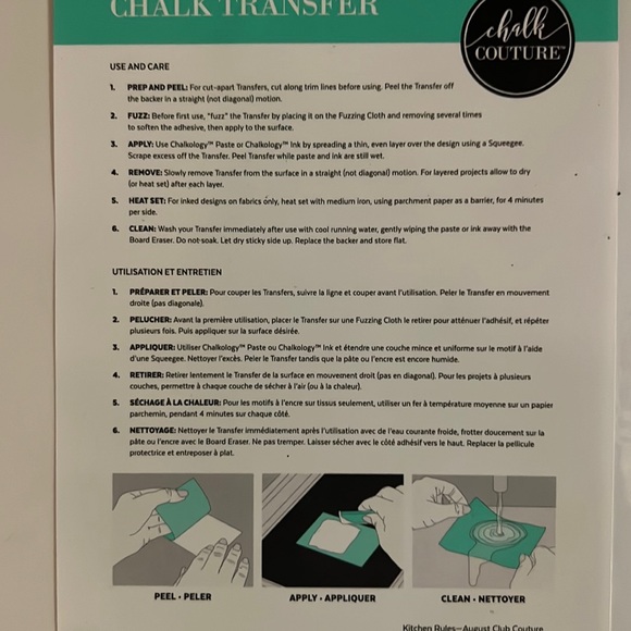 Kitchen Rules Chalk Couture Transfer Size B - Picture 3 of 3